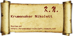 Krumenaker Nikolett névjegykártya